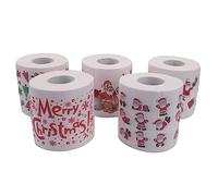 Rafstya 5 Styles Santa Paper Roll Tissue Paper Towels Christmas Decorations Xmas Santa Office Room Toilet Paper 5 Roll