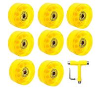 Rafstya 8 Pack 32 x 58mm 82A Roller Skate Wheels with Bearing,with Multi-Function Skateboard Roller Skating Accessories Yellow