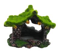 Rafstya Aquarium Decoration House Resin Hollow House, Beta Fish Log Driftwood Accessories Cave Decoration Tank