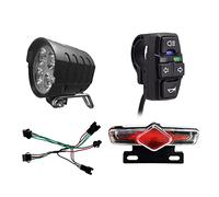 Rafstya Bike Front and Ebike Rear Light Set Input 36V 48V 52V 60V with DK336 Light Horn Turning Switch E-Bike Light