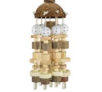 Rafstya Bird Parrot Toy, Large Parrot Toy Natural Wooden Blocks Bird Chewing Toy Parrot Cage Bite Toy Suits for Macaws Parrots