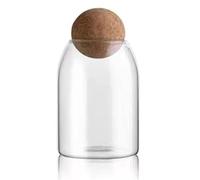 Rafstya Clear Glass Bottles, Glass Food Storage Containers with Airtight Round Cork, for Candy, Nut, Spice, Coffee Bean,9 X 15cm Reusable Easy to Use