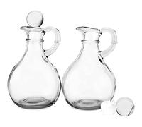 Rafstya Glass Oil and Vinegar Bottles (2 Piece Set) Round Glass Oil Dispenser Bottle with Stopper