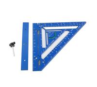Rafter Square Tool, Professional Triangular Ruler Protractor for Carpenter Layout Measuring, Accurate Aluminum Alloy Angle Finder with Clamping Block, for Roof Framing and Construc