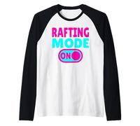 Rafting Mode ON Whitewater River Paddling Raglan Baseball Tee