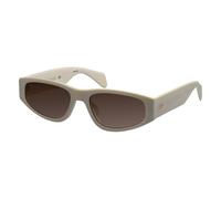 rag & bone RNB1047/G/S Women's Cat Eye Sunglasses, Cream Gold Acetate Frame, Brown Non-Polarized Lenses, 100% UV Protection, 55mm
