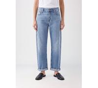 RAG & BONE The Stevie Mid-Rise Straight Jeans with Cuffed Hem - Size: 26 - female