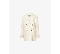Rag & Bone Womens Rag & Bone Emile Stripe Cotton-Linen Blend Blazer Whtst 8
