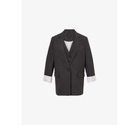 Rag & Bone Womens Rag & Bone Jennifer Striped Stretch-Wool Blend Blazer Gresp 8