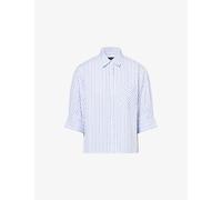 Rag & Bone Womens Rag & Bone Lucia Stripe-Pattern Cotton-Poplin Shirt Bbybs S