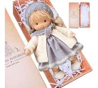 Rag Doll with Box 11x2x5" Ragdoll with Hat, Scarf, Shoes, and More Decoration Cute Stuffed Baby Doll Toys for Babies & Toddlers Ideal Christmas Birthday, Christmas Decorations