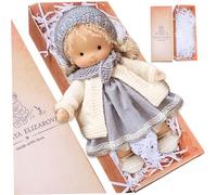 Rag Doll with Gift Box 11x2x5" Ragdoll with Hat, Scarf, Shoes, and More Decoration Cute Stuffed Baby Doll Toys for Babies & Toddlers Ideal Christmas Birthday Gifts