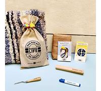 "Rag Rug" Cushion Kit - Perfect Beginners Project Including Instructions, Hemmed Hessian, Tools - Mindful, Upcycling Craft Project