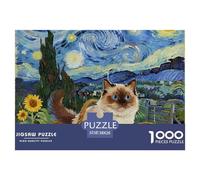 Ragdoll 1000 Piece Jigsaw Puzzles for Adults with Extra Fun Challenges Cute Pet Cat Home Decoration Family Puzzle Game Birthday Gifts 38x26cm/1000pcs