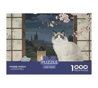 Ragdoll 1000 Piece Jigsaw Puzzles for Adults with Extra Fun Challenges Cute Pet Cat Home Decoration Creativity & Gift Giving 70x50cm/1000pcs