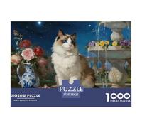 Ragdoll 1000 Piece Jigsaw Puzzles for Adults with Extra Fun Challenges Cute Pet Cat Home Decors Creativity & Gift Giving 38x26cm/1000pcs