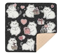 Ragdoll Beautiful Cats Black Soft Padded Baby Gym & Activity Mat for Floor Comfortable Infant Play Mat for Babies Infants Toddlers, 50'' x 50''