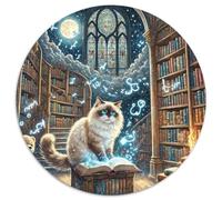 Ragdoll Cat 1000 Piece Round Puzzles for Adults And Kids Animal Cat Jigsaw Smooth Edging Color Challenge 1000pcs (67.5x67.5cm)