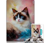 Ragdoll Cat 1000 Pieces Jigsaw Puzzles For Teens And Adults,Educational Toys Is Ideal As A Gift for The Whole Family 50x75cm