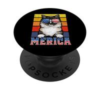 Ragdoll Cat 4th Of July Merica American Mericat Cats Lovers PopSockets Adhesive PopGrip