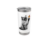 Ragdoll Cat Butterfly Blue Eyes Cute Cat Lover Stainless Steel Insulated Tumbler