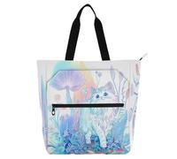 Ragdoll Cat Enchanted Safari Kid Tote Bag for Boys Girls Adults Large Library Book Tote Bag Shoulder Bag with Pockets for School and Playtime Rainbow