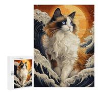Ragdoll Cat in The Waves Adult Puzzle, 500 PCS, Relaxing Jigsaw Activity, A Satisfying Project for Experienced Puzzlers, for Cosy Nights