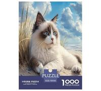 Ragdoll Cat Jigsaw Puzzles Puzzle for Adults Kids. 1000 Pieces Whimsical Challenge Toy Educational Games Home Decoration for Educational Games Gifts 70x50cm/1000pcs