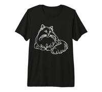 Ragdoll Cat Line Art Feline Illustration Premium T-Shirt