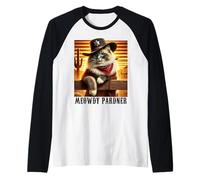Ragdoll Cat Meowdy Pardner Cowboy Cat Western Retro Vintage Raglan Baseball Tee
