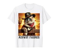 Ragdoll Cat Meowdy Pardner Cowboy Cat Western Retro Vintage T-Shirt