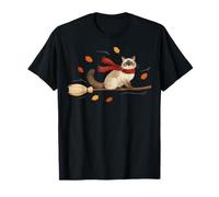 Ragdoll Cat Mom Autumn Witchy Flying Broom Fall Cute T-Shirt