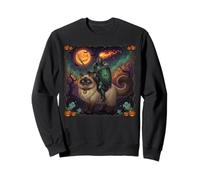Ragdoll Cat Mom Halloween Knight Moon Pumpkin Scene Sweatshirt