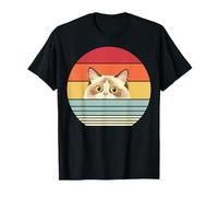 Ragdoll Cat Mom Retro Sunset Cute Kitty Lover Aesthetic T-Shirt