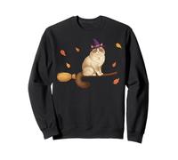 Ragdoll Cat Mom Witch Halloween Fall Flying Familiar Sweatshirt