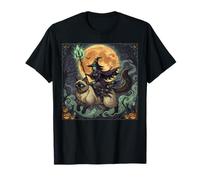 Ragdoll Cat Mom Witch Halloween Moon Rider Costume T-Shirt