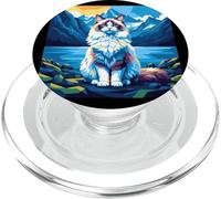 Ragdoll Cat Mountain Lake Pop Art Adventure PopSockets PopGrip for MagSafe