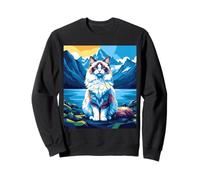 Ragdoll Cat Mountain Lake Pop Art Adventure Sweatshirt