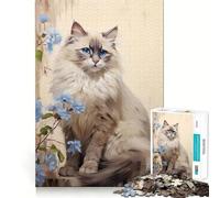 Ragdoll Cat Portrait Jigsaw Puzzles 1000 Pieces for Teenagers Raise Memory Easy Leisure Clean Edge Xmas Surprise (38x52cm)