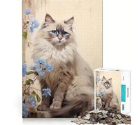 Ragdoll Cat Portrait Jigsaw Puzzles for Adults1000 Pieces Memory Gain Stress Relief Design Assembly Memorable Gift (50x75cm)