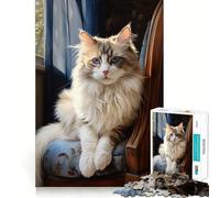 Ragdoll Cat Portrait Jigsaw Puzzles for Adults1000 Pieces Smart Game Quiet Calm Pattern Assembly Amazing Present (50x75cm)