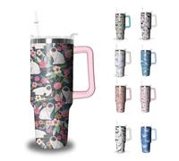 Ragdoll Cat Tumbler with Handle and Straw, 40 oz Siamese Birman Cat Stainless Steel Insulated Cup with Lid and Straw,Travel Coffee Mug Water Bottle, Birthday Mothers Day Gifts for Animal Lovers Women