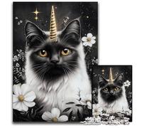 Ragdoll Cat Unicorn 1000 Pieces Puzzles for Adults Wooden Jigsaw Perfect for Family Fun on Christmas Thanksgiving Birthdays Easter 1000 PCS(75x50cm)