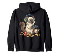 Ragdoll Cat Video Gamer Controller PC Console Gaming Nerd Zip Hoodie