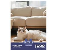 Ragdoll Jigsaw Puzzle 1000 Pieces Adults Teens Gift Box Decorative Pet Cat Smooth Cut Fun Play 38x26cm/1000pcs