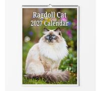 Ragdoll Wall Calendar - Choice Of Sizes - A4 Cat Calendar - Cat Lovers Monthly Planner 2027
