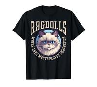 Ragdolls Where Love Meets Fluffy Perfection Cat Lover Owner Value Graphic T-Shirt, Men, Black, L