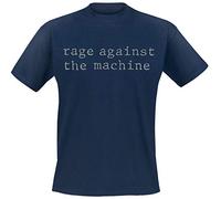 Rage Against The Machine T Shirt Original Logo Official Mens Navy Blue M