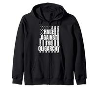 Rage Against The Oligarchy Patriotic Protest Activist Flag Zip Hoodie