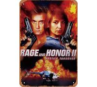 Rage and Honor II: Hostile Takeover Film Movie Poster Retro Metal Tin Sign Wall Home Wall Art Metal Tin Sign,cave,bar,Club, Metal Tin Sign 8x12 Inches